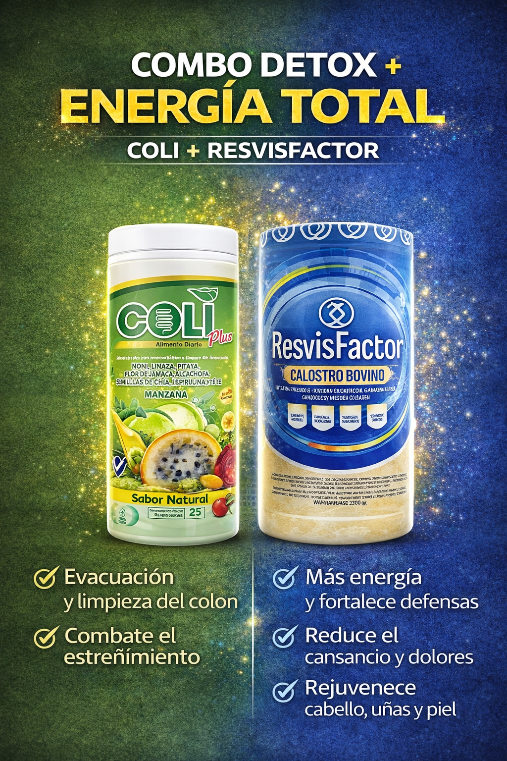 COMBO DEL MES  COLI + RESVISFACTOR CALOSTRO BOVINO